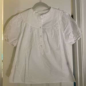 White J. Crew Peasant Top